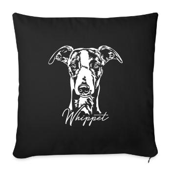 WHIPPET Greyhound Greyhound Dog Wilsigns - Sofa pillowcase 17,3'' x 17,3'' (45 x 45 cm) - black - Front