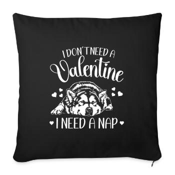 Alaskan Malamute Valentinstag Hunde Hund Wilsigns - Sofakissenbezug 45 x 45 cm - Schwarz - Vorne