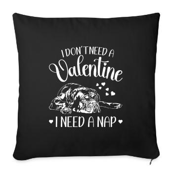 Bordeauxdogge Valentinstag Hunde Hund Wilsigns - Sofakissenbezug 45 x 45 cm - Schwarz - Vorne