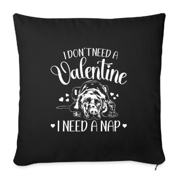 Magyar Vizsla Saint Valentin chiens chien Wilsigns - Housse de coussin décorative 45 x 45 cm - noir - Devant