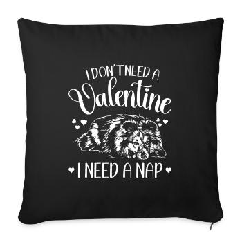 Sheltie Saint-Valentin chiens chien Wilsigns - Housse de coussin décorative 45 x 45 cm - noir - Devant