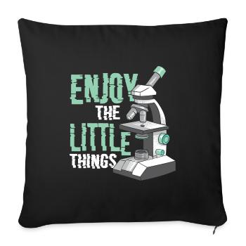Enjoy the Little Things Funny Microbiology - Sofakissenbezug 45 x 45 cm - Schwarz - Vorne