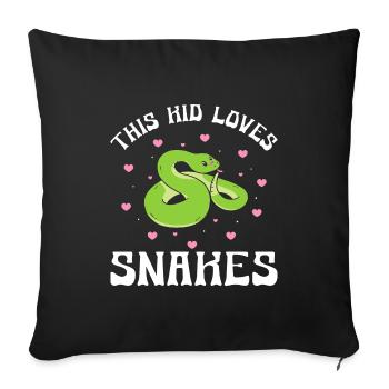 This Kid Loves Snakes - Sofakissenbezug 45 x 45 cm - Schwarz - Vorne