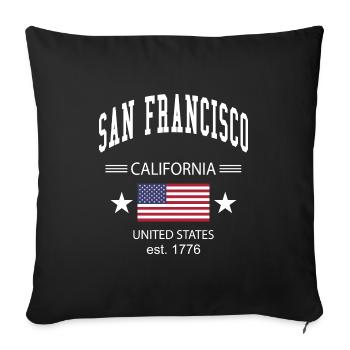 San Francisco - Sofa pillowcase 17,3'' x 17,3'' (45 x 45 cm) - black - Front