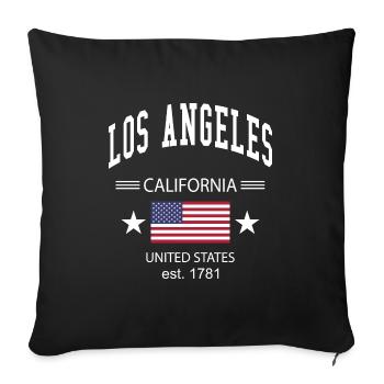 Los Angeles - Sofa pillowcase 17,3'' x 17,3'' (45 x 45 cm) - black - Front