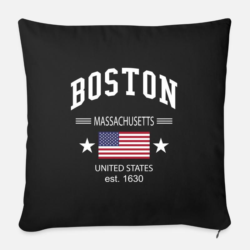 Boston - Housse de coussin décorative 45 x 45 cm - noir