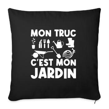 Mon truc c'est mon jardin - Housse de coussin décorative 45 x 45 cm - noir - Devant
