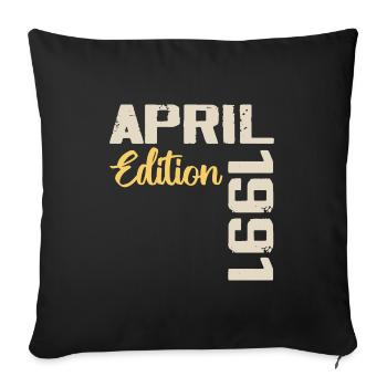 39 Year Anniversary April 1991 Birthday Gift - Sofa pillowcase 17,3'' x 17,3'' (45 x 45 cm) - black - Front