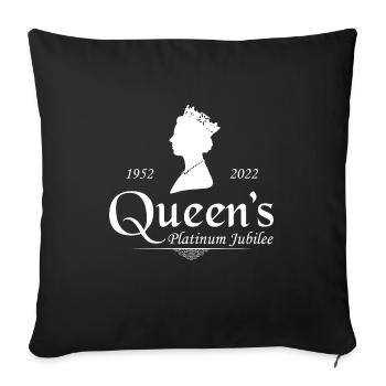 British Queen Monarchy Platinum Jubilee since 1952 - Sofa pillowcase 17,3'' x 17,3'' (45 x 45 cm) - black - Front