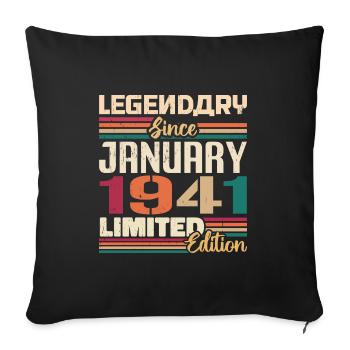 Birthday Gift Born In January 1941 - 1941 - Sofa pillowcase 17,3'' x 17,3'' (45 x 45 cm) - black - Front