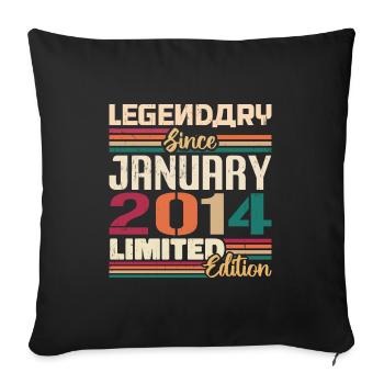 Geburtstagsgeschenk Geboren Im Januar 2014 - 2014 - Sofakissenbezug 45 x 45 cm - Schwarz - Vorne