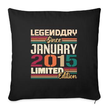 Geburtstagsgeschenk Geboren Im Januar 2015 - 2015 - Sofakissenbezug 45 x 45 cm - Schwarz - Vorne