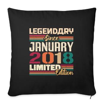 Birthday Gift Born In January 2018 - 2018 - Sofa pillowcase 17,3'' x 17,3'' (45 x 45 cm) - black - Front