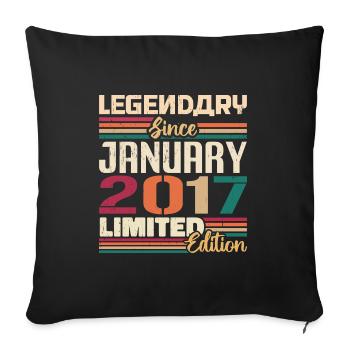 Geburtstagsgeschenk Geboren Im Januar 2017 - 2017 - Sofakissenbezug 45 x 45 cm - Schwarz - Vorne