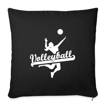 Volleyball Ladies White Gift Idea - Sofa pillowcase 17,3'' x 17,3'' (45 x 45 cm) - black - Front