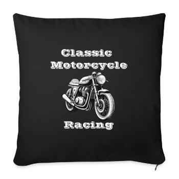 Classic Motorcycle Racing weiß - Sofakissenbezug 45 x 45 cm - Schwarz - Vorne