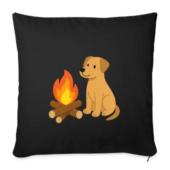 The magic of the campfire in the open air - Sofa pillowcase 17,3'' x 17,3'' (45 x 45 cm) - black - Front