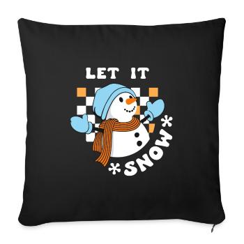 Let it Snow Schneemann Winter - Sofakissenbezug 45 x 45 cm - Schwarz - Vorne