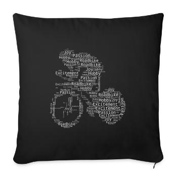 Vélo de route Vélo de route Cycliste de route Cyclisme sur route - Housse de coussin décorative 45 x 45 cm - noir - Devant