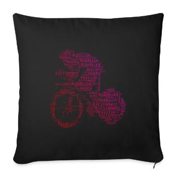Cycliste sur route Vélo de route Vélo de route - Housse de coussin décorative 45 x 45 cm - noir - Devant