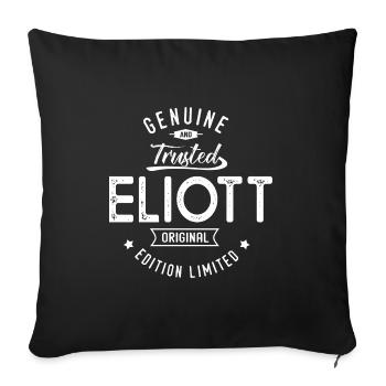 ELIOTT cadeau homme personnalisé prénom eliott - Housse de coussin décorative 45 x 45 cm - noir - Devant