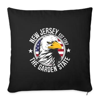 New Jersey - Sofa pillowcase 17,3'' x 17,3'' (45 x 45 cm) - black - Front
