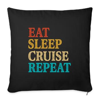 Croisière familiale - Housse de coussin décorative 45 x 45 cm - noir - Devant