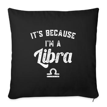 Zodiac sign Libra - Sofa pillowcase 17,3'' x 17,3'' (45 x 45 cm) - black - Front