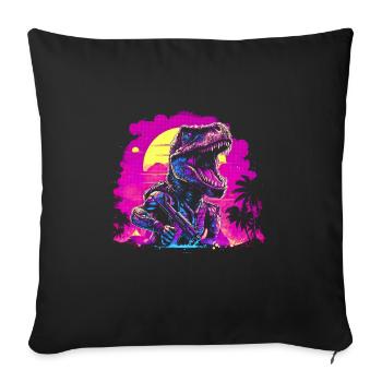 Cyber-T-Rex - Sofa pillowcase 17,3'' x 17,3'' (45 x 45 cm) - black - Front