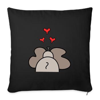 Coeurs d’éléphant Coeur Rouge Cadeau Fête des Mères - Housse de coussin décorative 45 x 45 cm - noir - Devant
