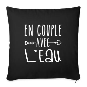 Couples with Water, Water Fans Gift - Sofa pillowcase 17,3'' x 17,3'' (45 x 45 cm) - black - Front