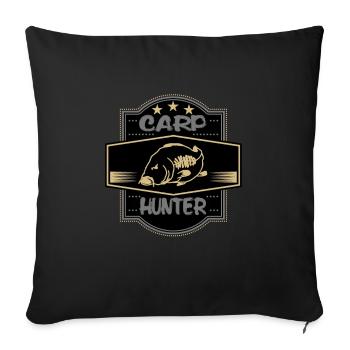 carp hunter karpfen jäger geschenk schrift bild - Sofakissenbezug 45 x 45 cm - Schwarz - Vorne