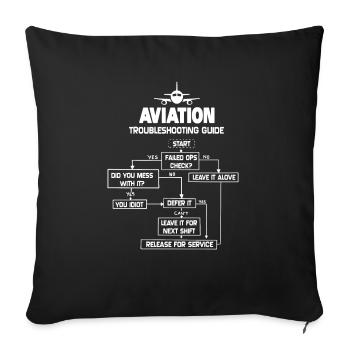 Anleitung zur Fehlersuche in der Luftfahrt Flugzeuggeschenk-Shirt - Sofakissenbezug 45 x 45 cm - Schwarz - Vorne