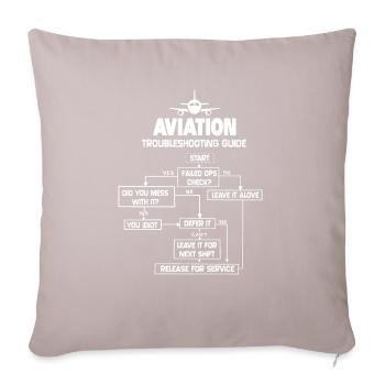 Anleitung zur Fehlersuche in der Luftfahrt Flugzeuggeschenk-Shirt - Sofakissenbezug 45 x 45 cm - helles Taupe - Vorne