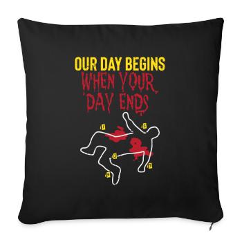 ADN de l'enquêteur pathologiste BKA - Housse de coussin décorative 45 x 45 cm - noir - Devant