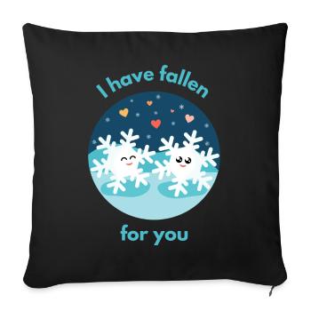 Je suis tombée amoureuse de toi - Housse de coussin décorative 45 x 45 cm - noir - Devant