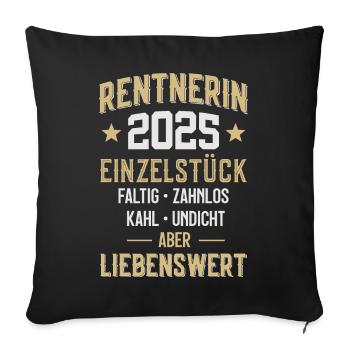 RENTE RENTNERIN 2025 - Sofakissenbezug 45 x 45 cm - Schwarz - Vorne