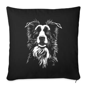 Border Collie Portrait Dogs Dog Herding Dogs - Sofa pillowcase 17,3'' x 17,3'' (45 x 45 cm) - black - Front