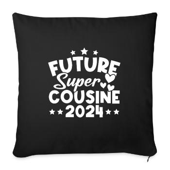 Future super cousine 2024 - Housse de coussin décorative 45 x 45 cm - noir - Devant