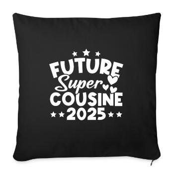 Future super cousine 2025 - Housse de coussin décorative 45 x 45 cm - noir - Devant