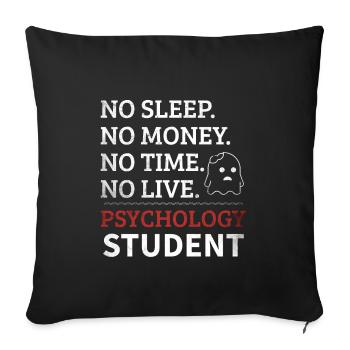 Étudiant en psychologie | Dire drôle - Housse de coussin décorative 45 x 45 cm - noir - Devant