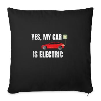 Electric car driver e-car | I drive electrically - Sofa pillowcase 17,3'' x 17,3'' (45 x 45 cm) - black - Front