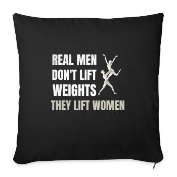 Real Men Lift Women | Ballet dancer man - Sofa pillowcase 17,3'' x 17,3'' (45 x 45 cm) - black - Front