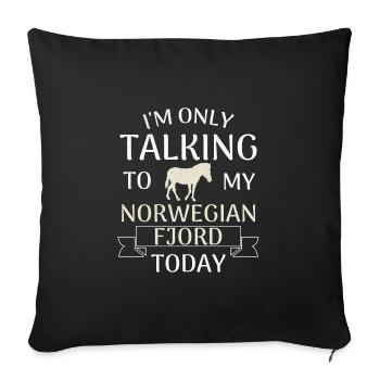 Cadeau drôle de propriétaire de cheval de fjord norvégien - Housse de coussin décorative 45 x 45 cm - noir - Devant
