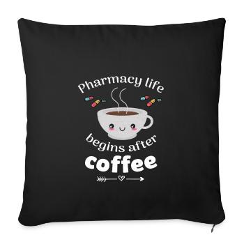 Pharmacist pharmacy student coffee lover - Sofa pillowcase 17,3'' x 17,3'' (45 x 45 cm) - black - Front