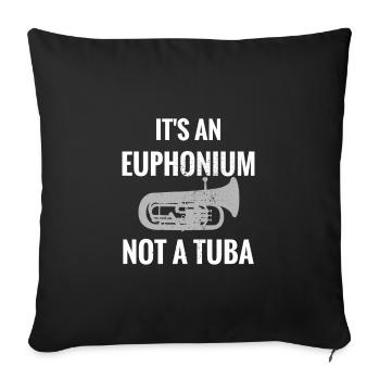Euphonium gift | Euphonium player instrument - Sofa pillowcase 17,3'' x 17,3'' (45 x 45 cm) - black - Front