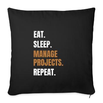 Funny project management gift project manager - Sofa pillowcase 17,3'' x 17,3'' (45 x 45 cm) - black - Front