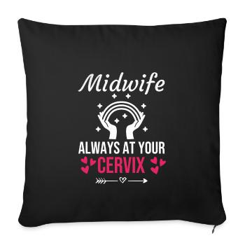 Cadeau de sage-femme | Obstétrique Sage-femme - Housse de coussin décorative 45 x 45 cm - noir - Devant