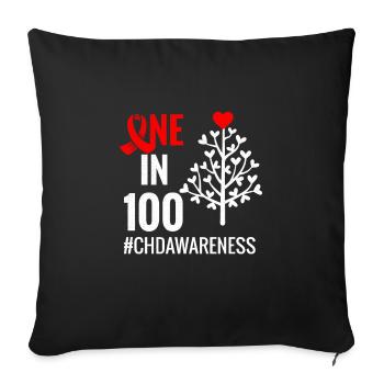 CHD Awareness Shirt | CHD Angeborener Herzfehler - Sofakissenbezug 45 x 45 cm - Schwarz - Vorne