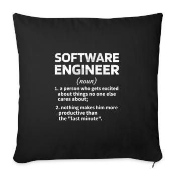 Softwareingenieur Software Engineer Techniker - Sofakissenbezug 45 x 45 cm - Schwarz - Vorne